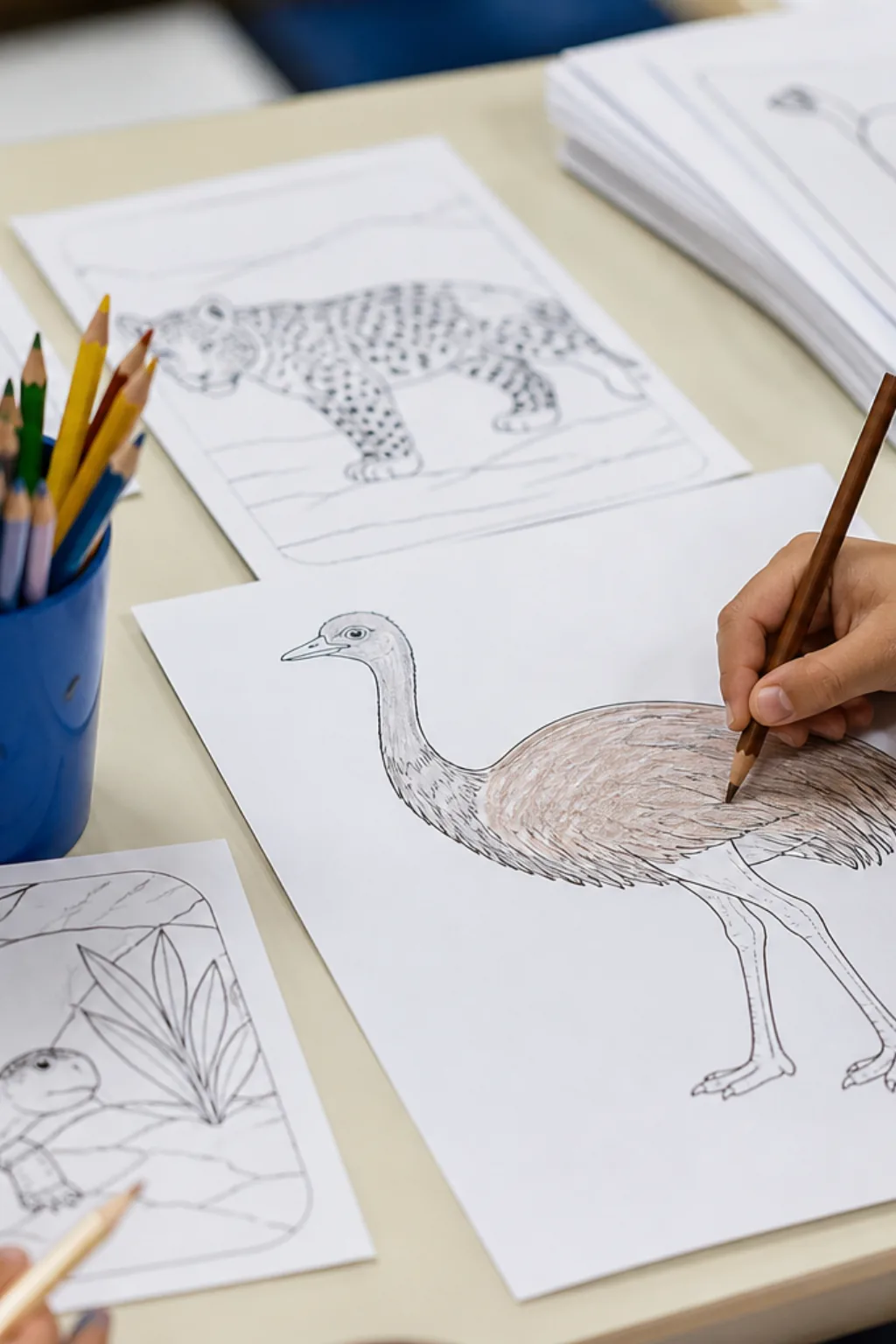 desenhos de ema para colorir - 2