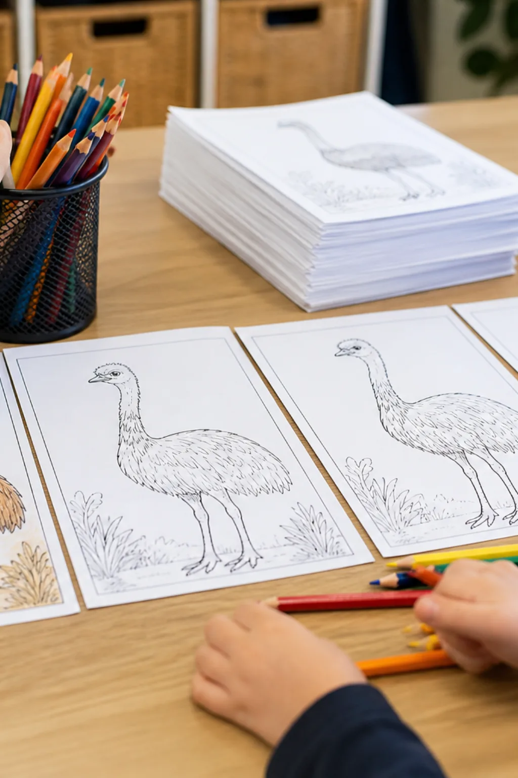 desenhos de emu para colorir - 2