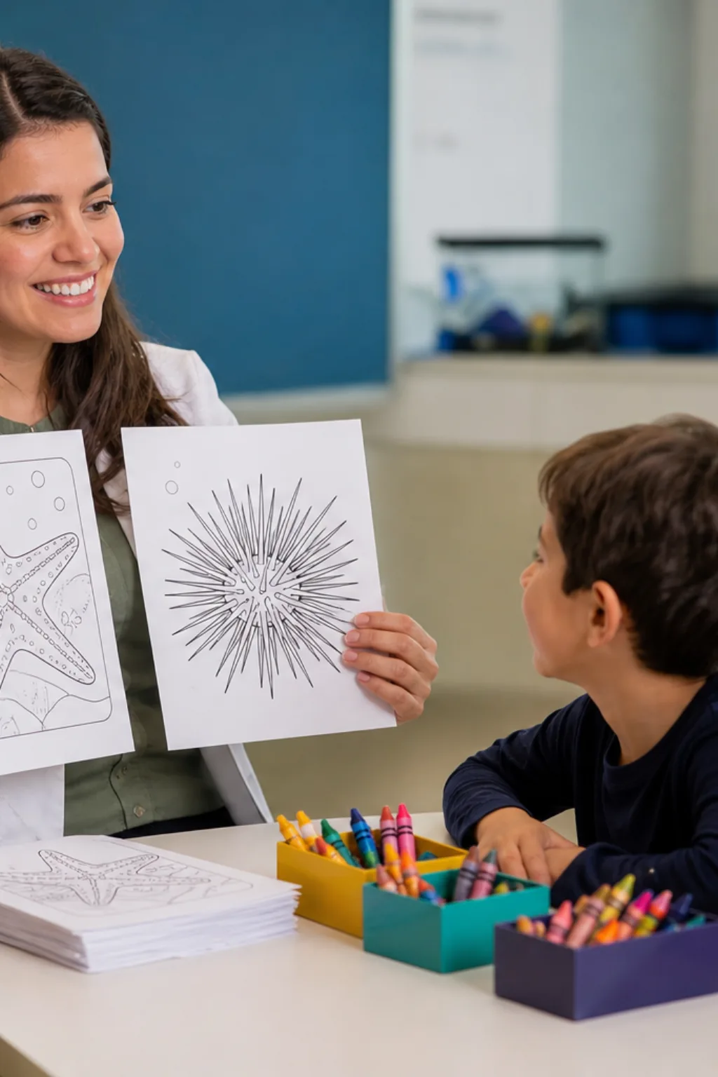 desenhos de equinodermos para colorir — exemplo criado na Desenhos pra Colorir