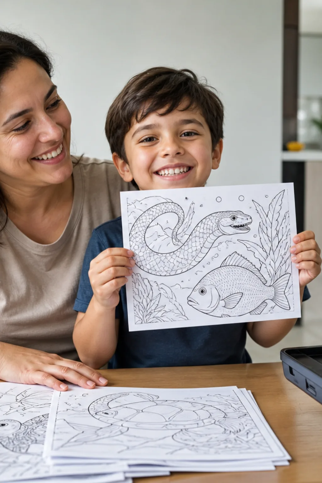 desenhos de animais com escamas para colorir — exemplo criado na Desenhos pra Colorir