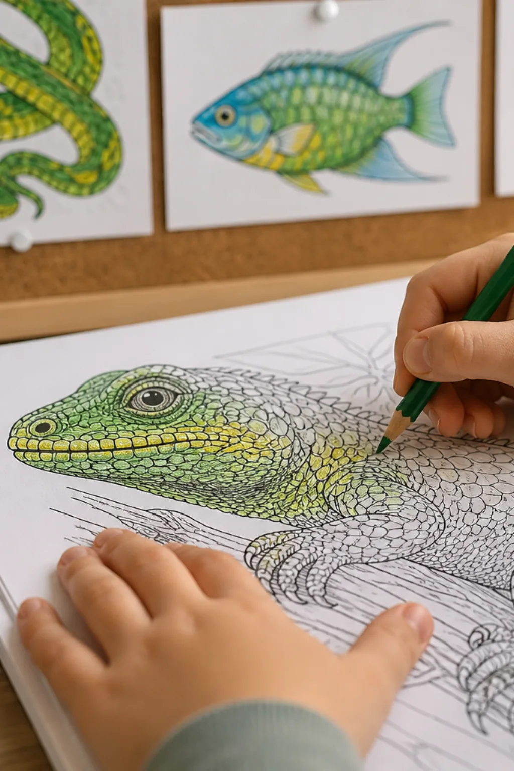 desenhos de animais com escamas para colorir - 2
