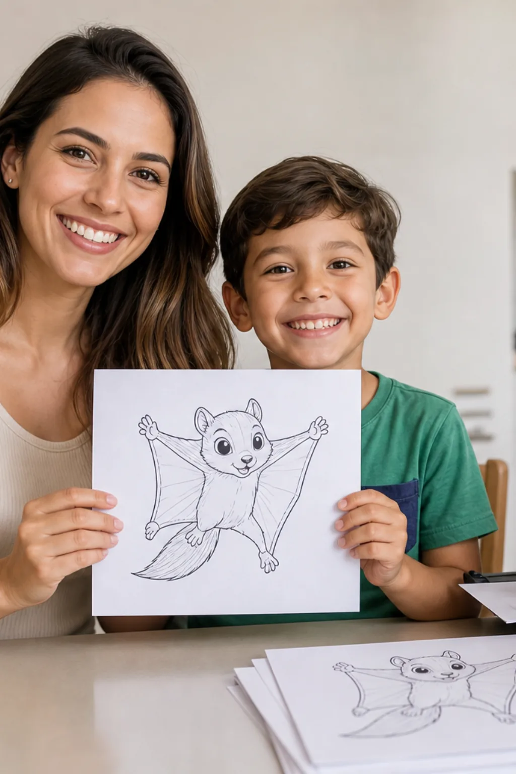 desenhos de esquilo-voador para colorir — exemplo criado na Desenhos pra Colorir