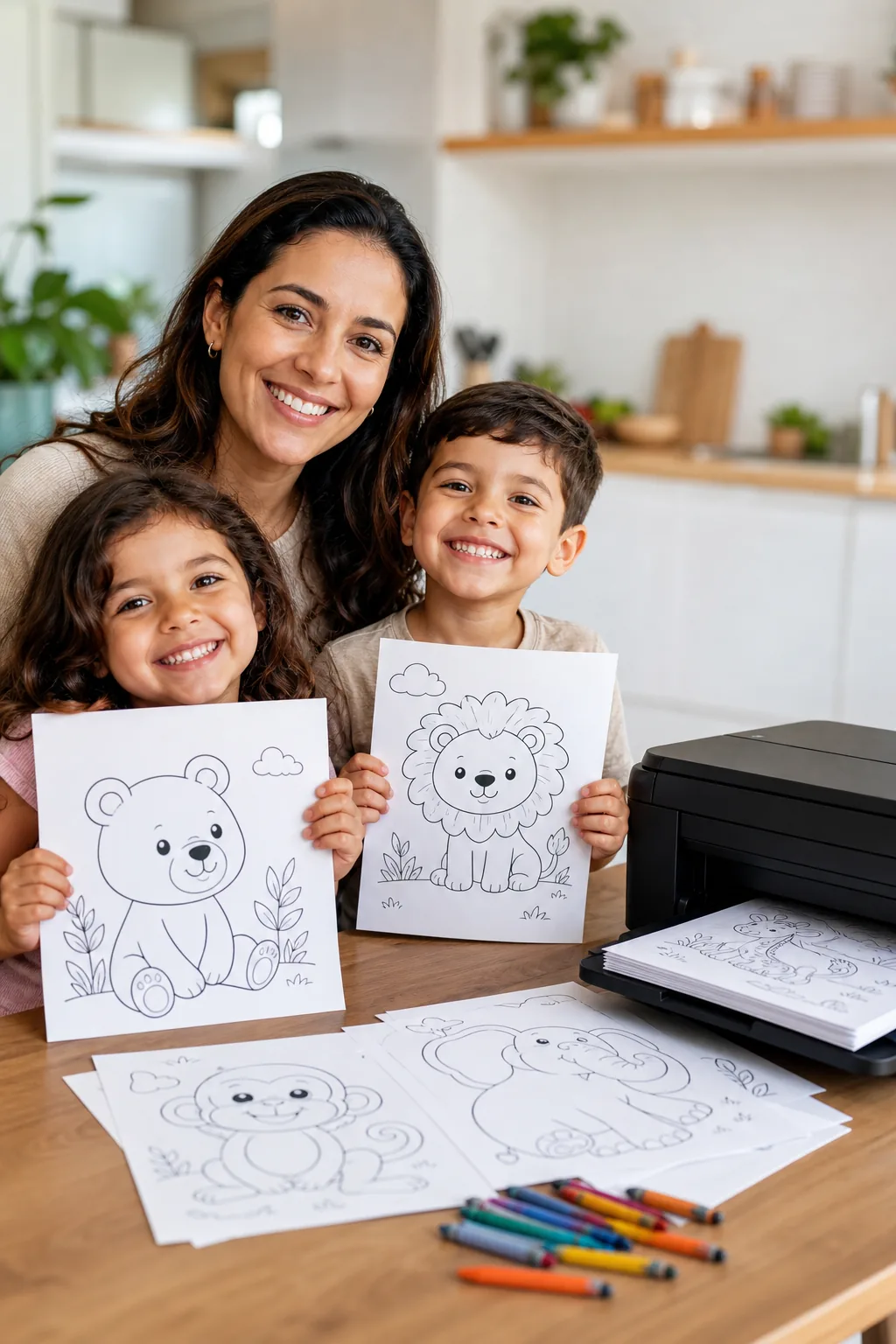 desenhos de animais em estilo cartoon para colorir — exemplo criado na Desenhos pra Colorir