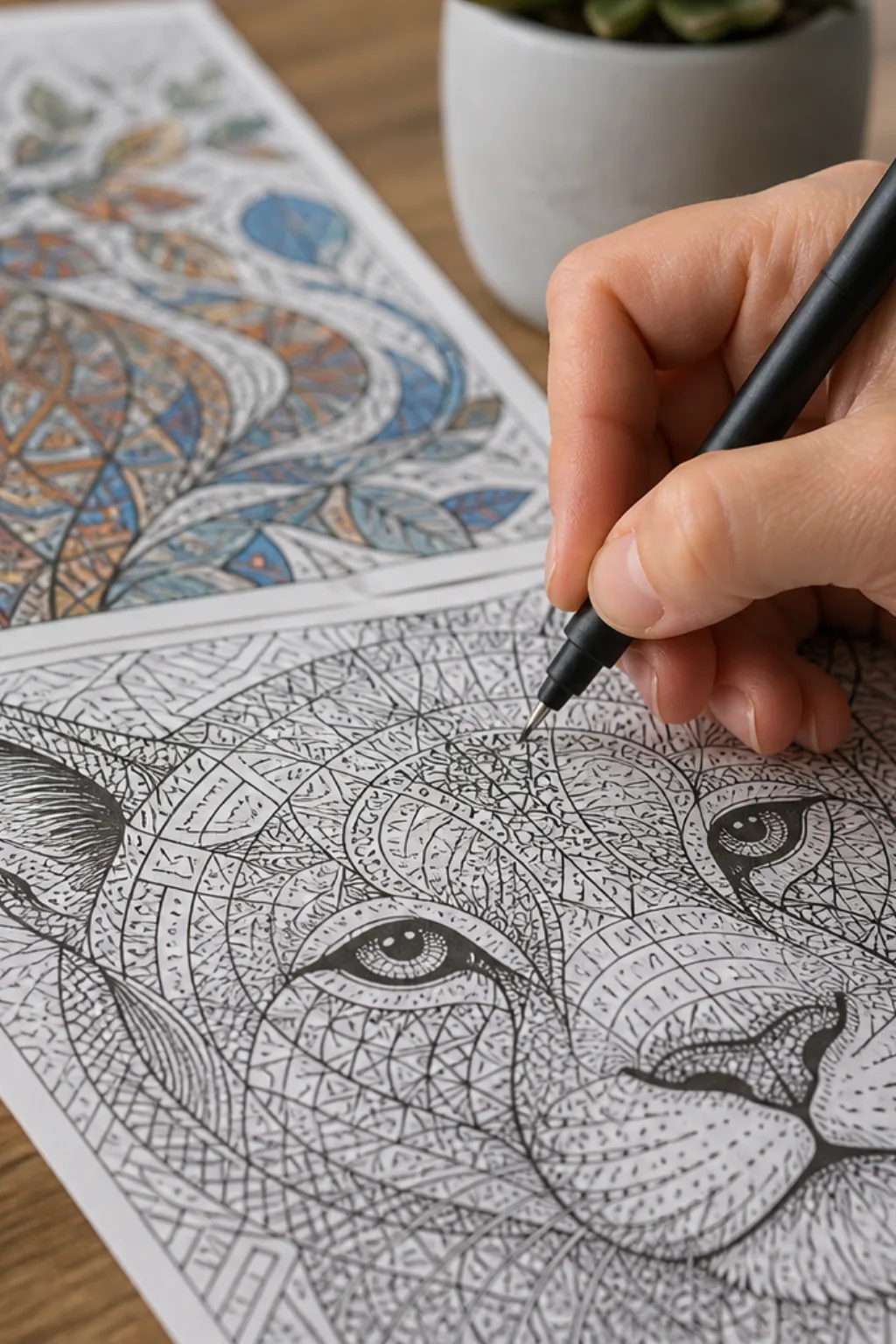 desenhos de animais em estilo zentangle para colorir - 2