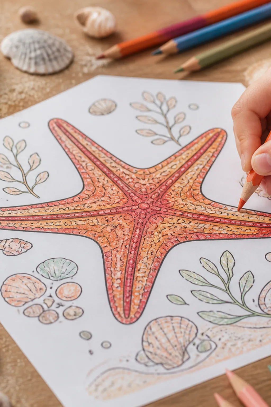 desenhos de estrela do mar para colorir - 2