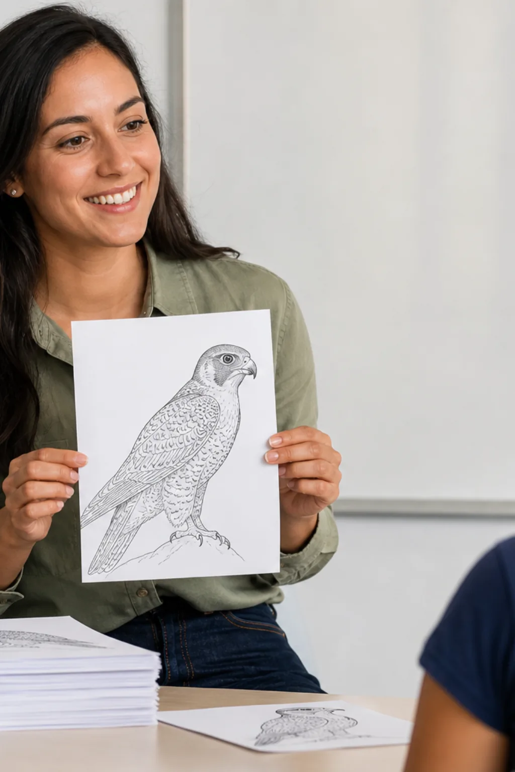 desenhos de falcão-peregrino para colorir — exemplo criado na Desenhos pra Colorir