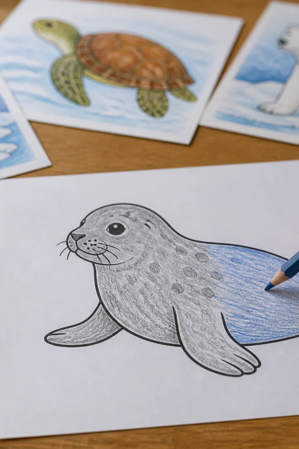 desenhos de foca para colorir - 2
