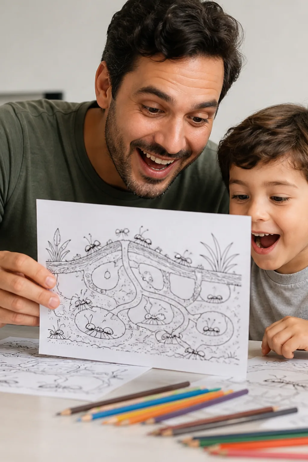 desenhos de formigueiro para colorir — exemplo criado na Desenhos pra Colorir