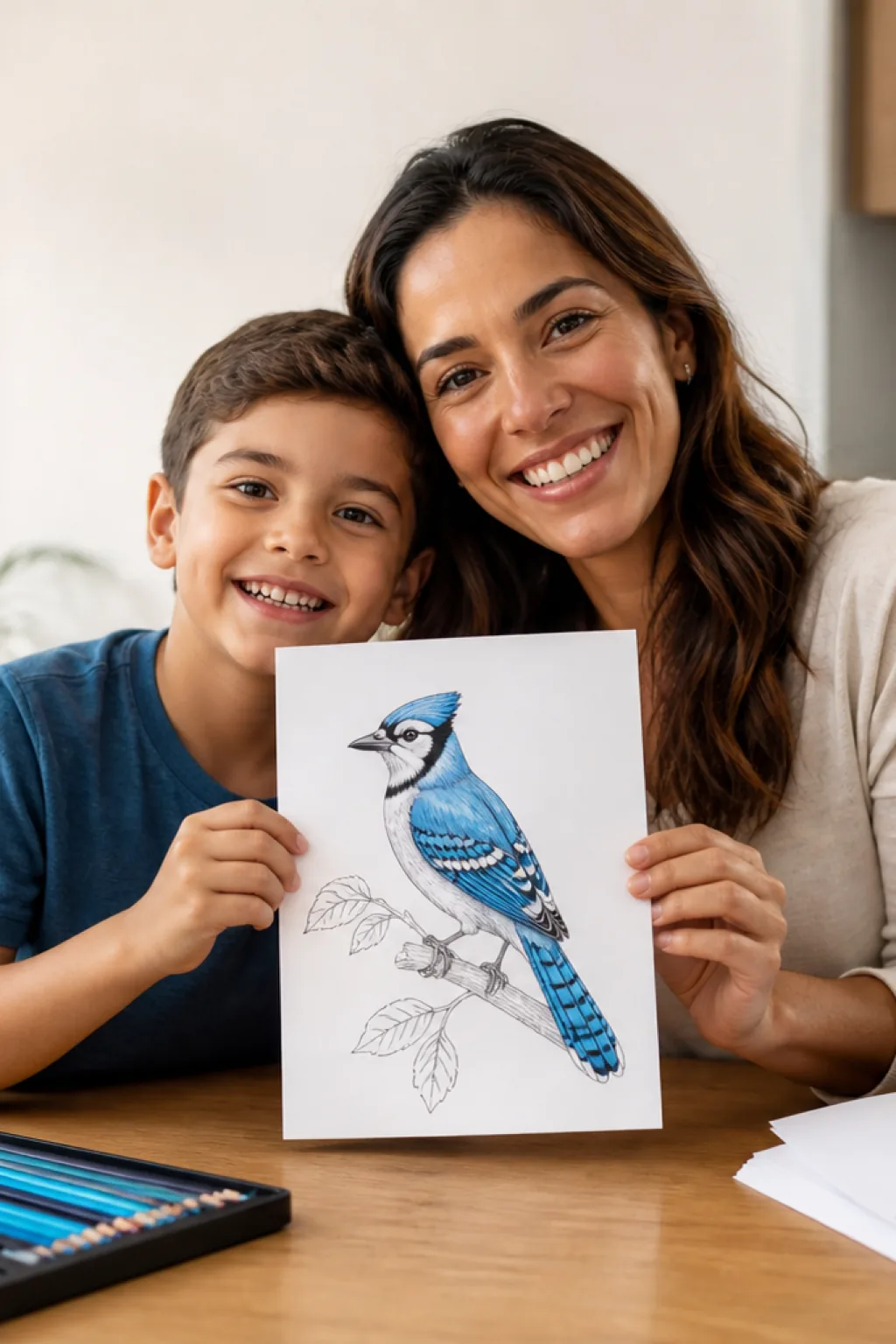 desenhos de gaio-azul para colorir — exemplo criado na Desenhos pra Colorir
