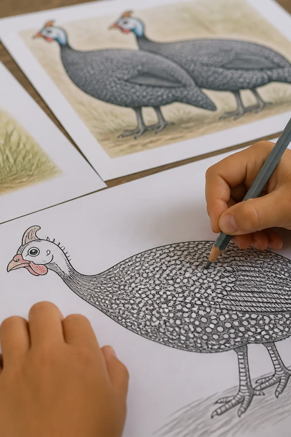 desenho de galinha da angola para colorir - 2