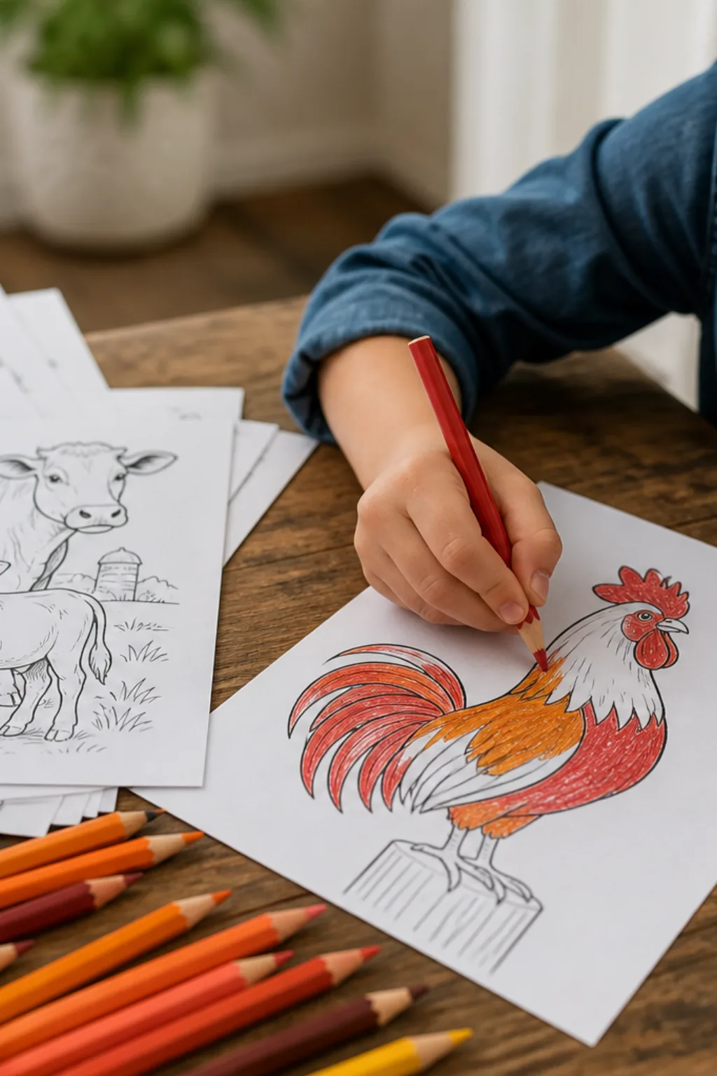 desenhos de galo para colorir - 2