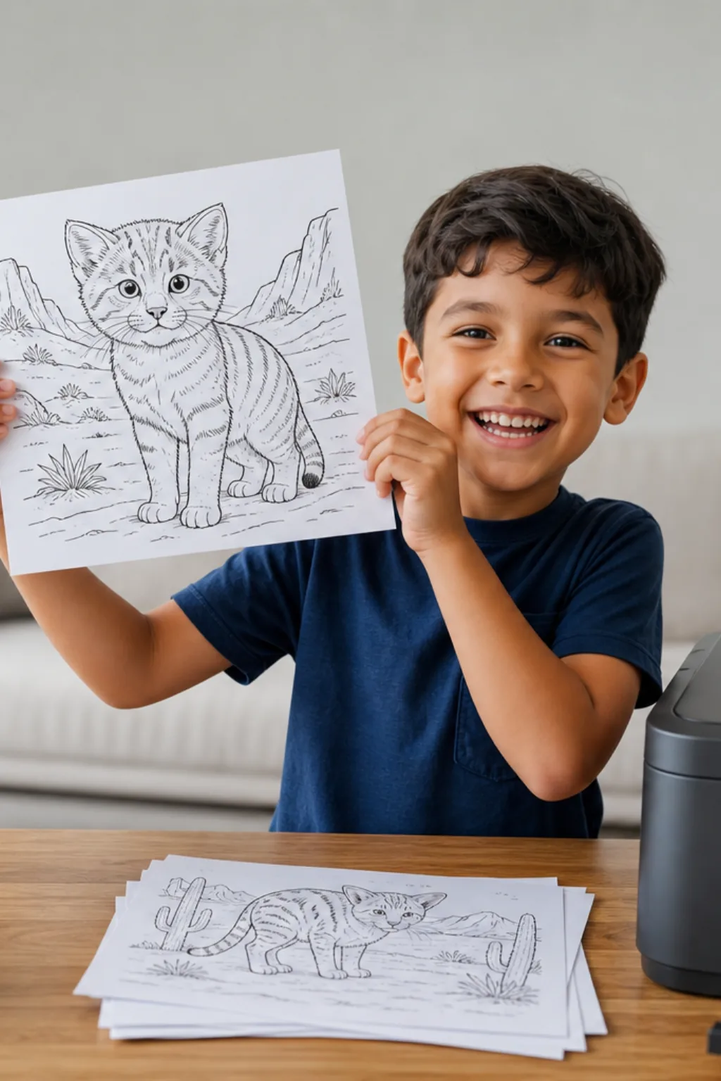desenhos de gato-do-deserto para colorir — exemplo criado na Desenhos pra Colorir