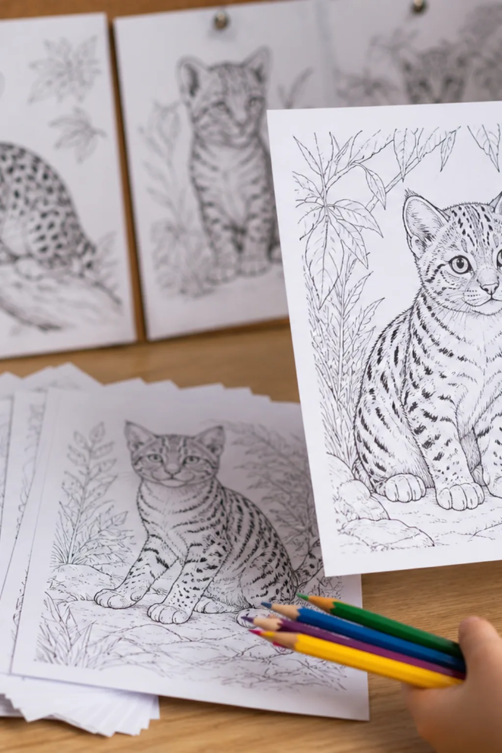 desenhos de gato-do-mato para colorir - 2