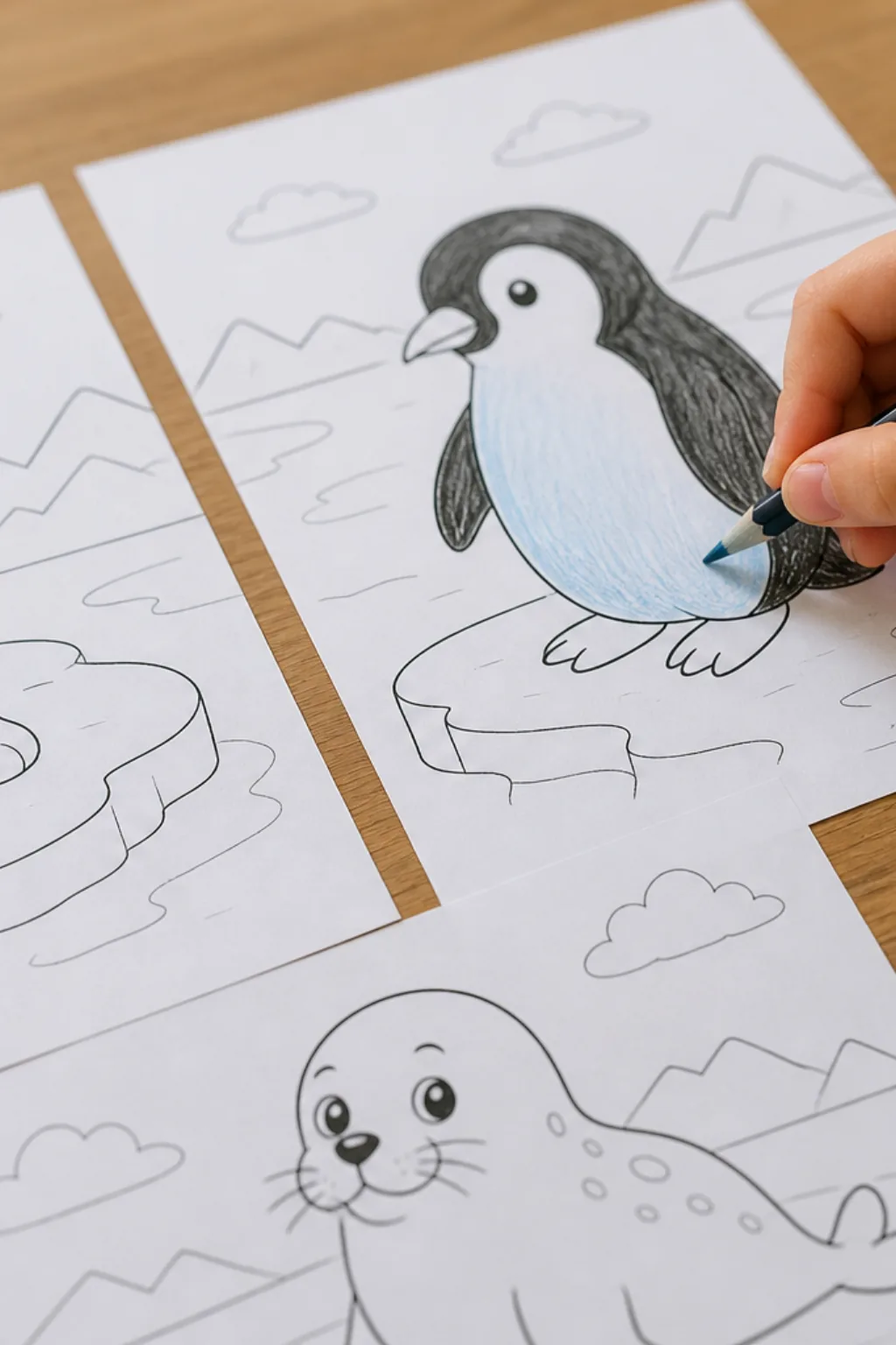 desenhos de animais do gelo para colorir - 2