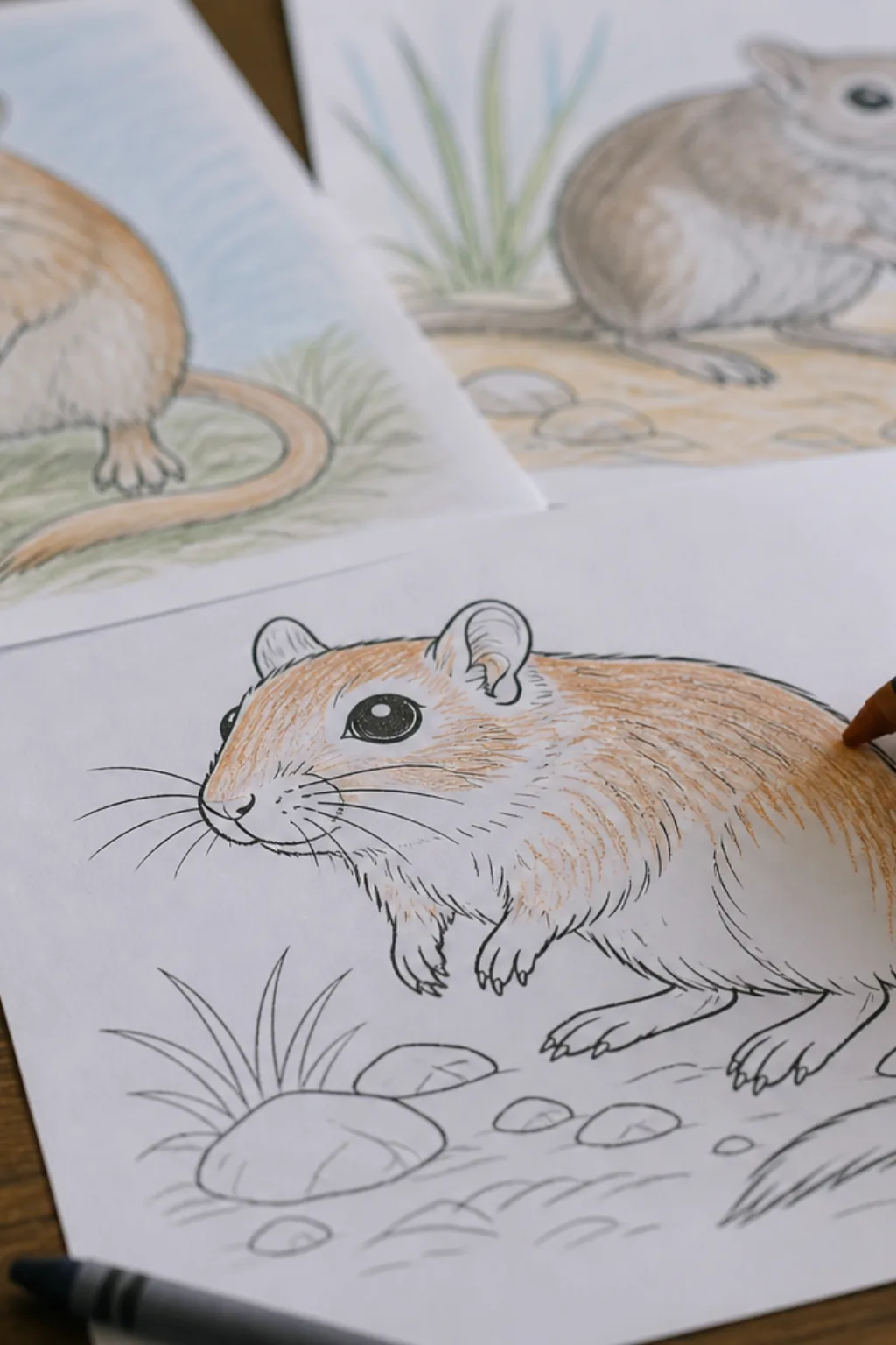 desenhos de gerbil para colorir - 2