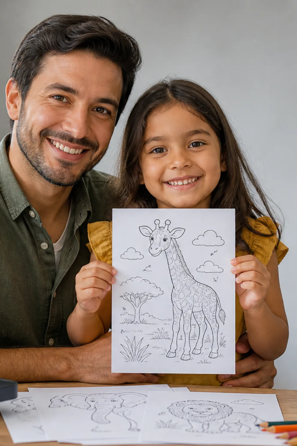 desenho de girafa para colorir - 1