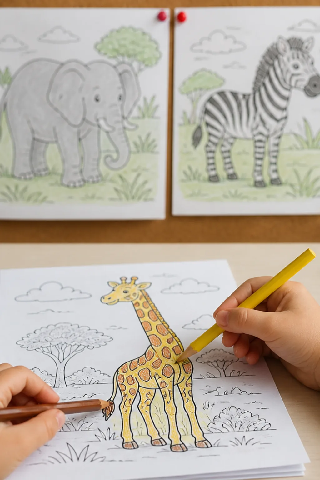 desenho de girafa para colorir - 2
