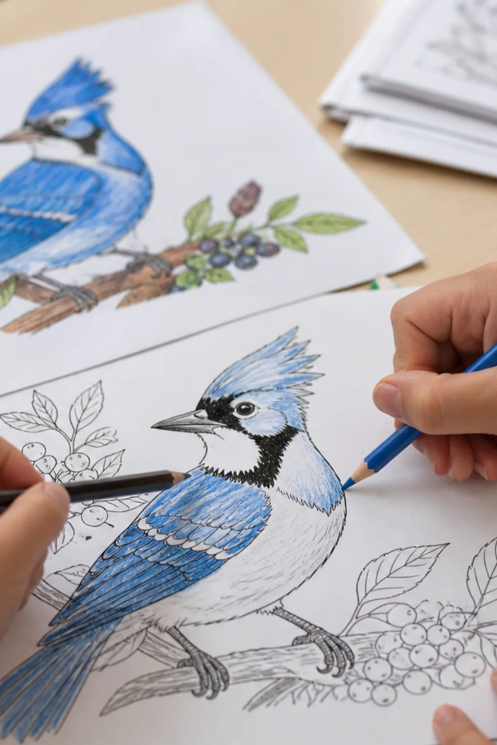 desenhos de gralha azul para colorir - 2