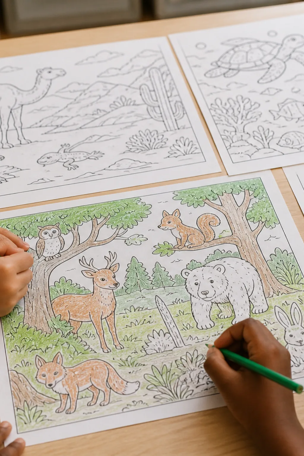 desenhos de habitats dos animais para colorir - 2