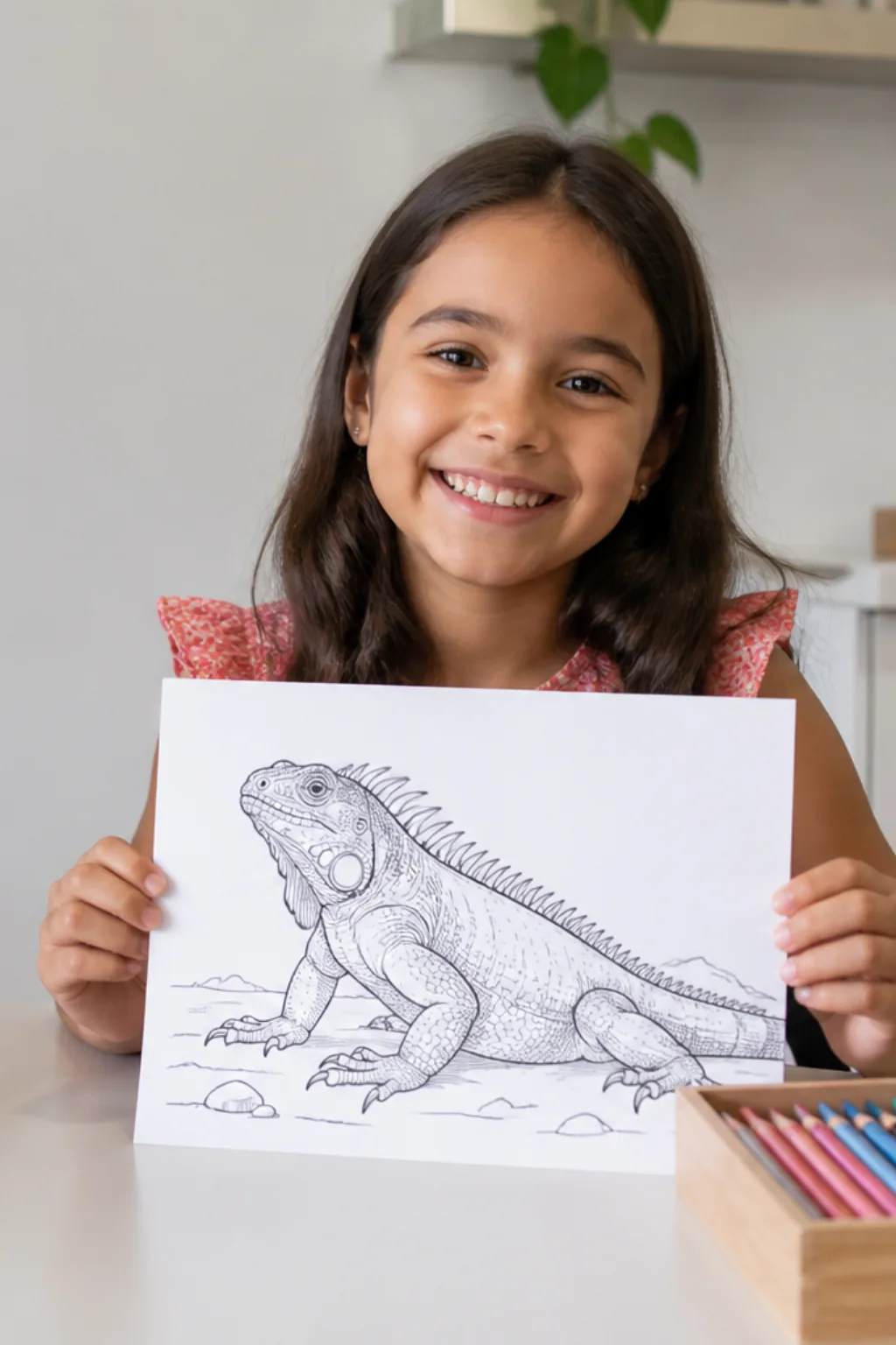 desenhos de iguana-marinha para colorir — exemplo criado na Desenhos pra Colorir