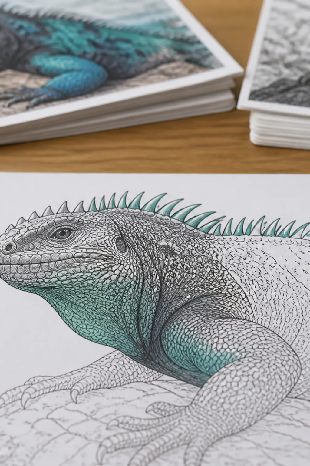 desenhos de iguana-marinha para colorir - 2