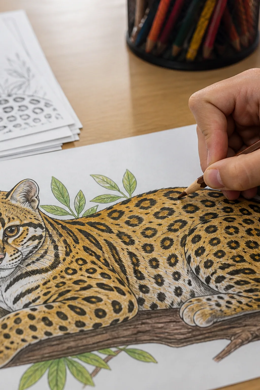 desenho de jaguatirica para colorir - 2