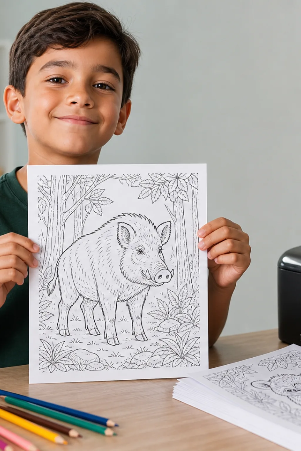 desenho de javali para colorir - 1
