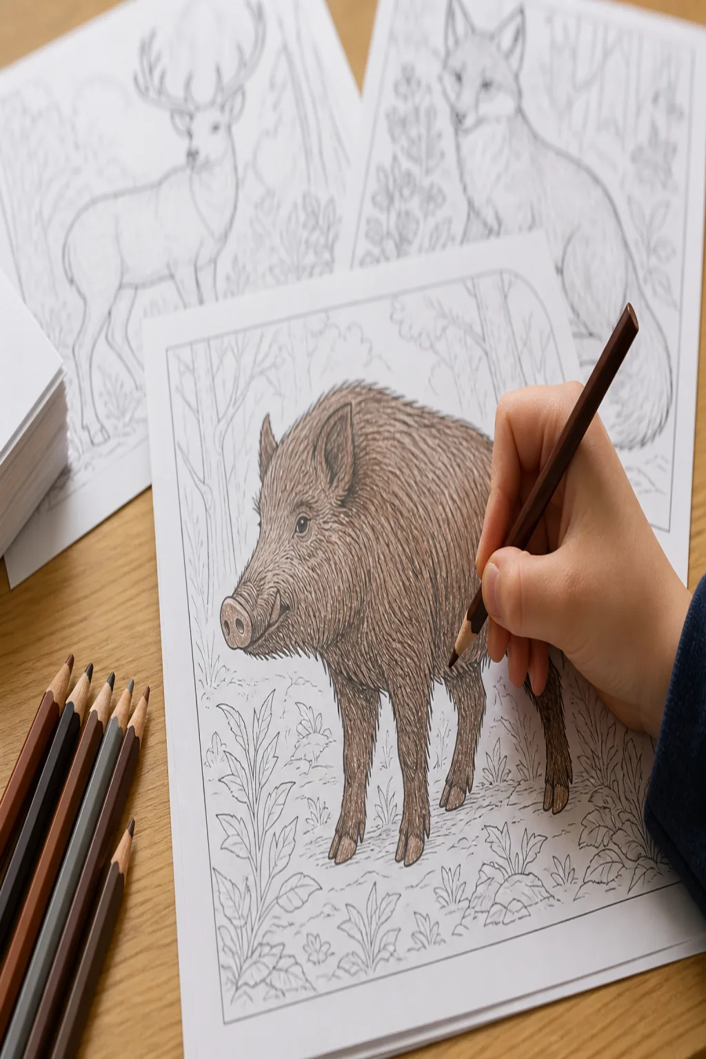 desenho de javali para colorir - 2