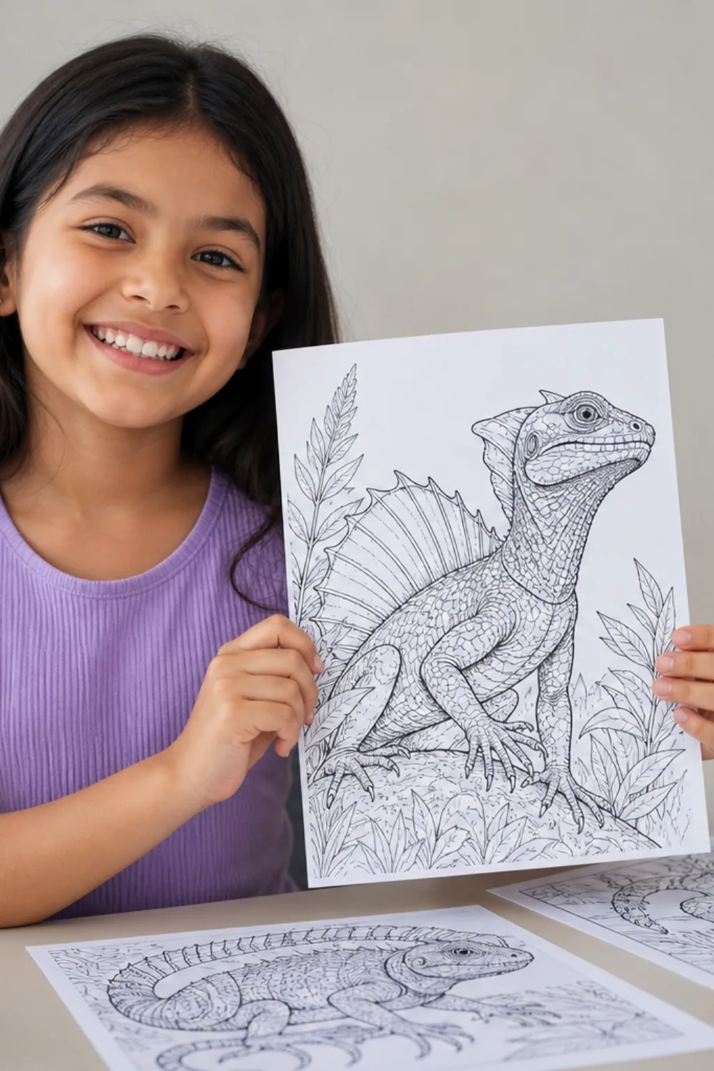 desenhos de lagarto-basilisco para colorir — exemplo criado na Desenhos pra Colorir