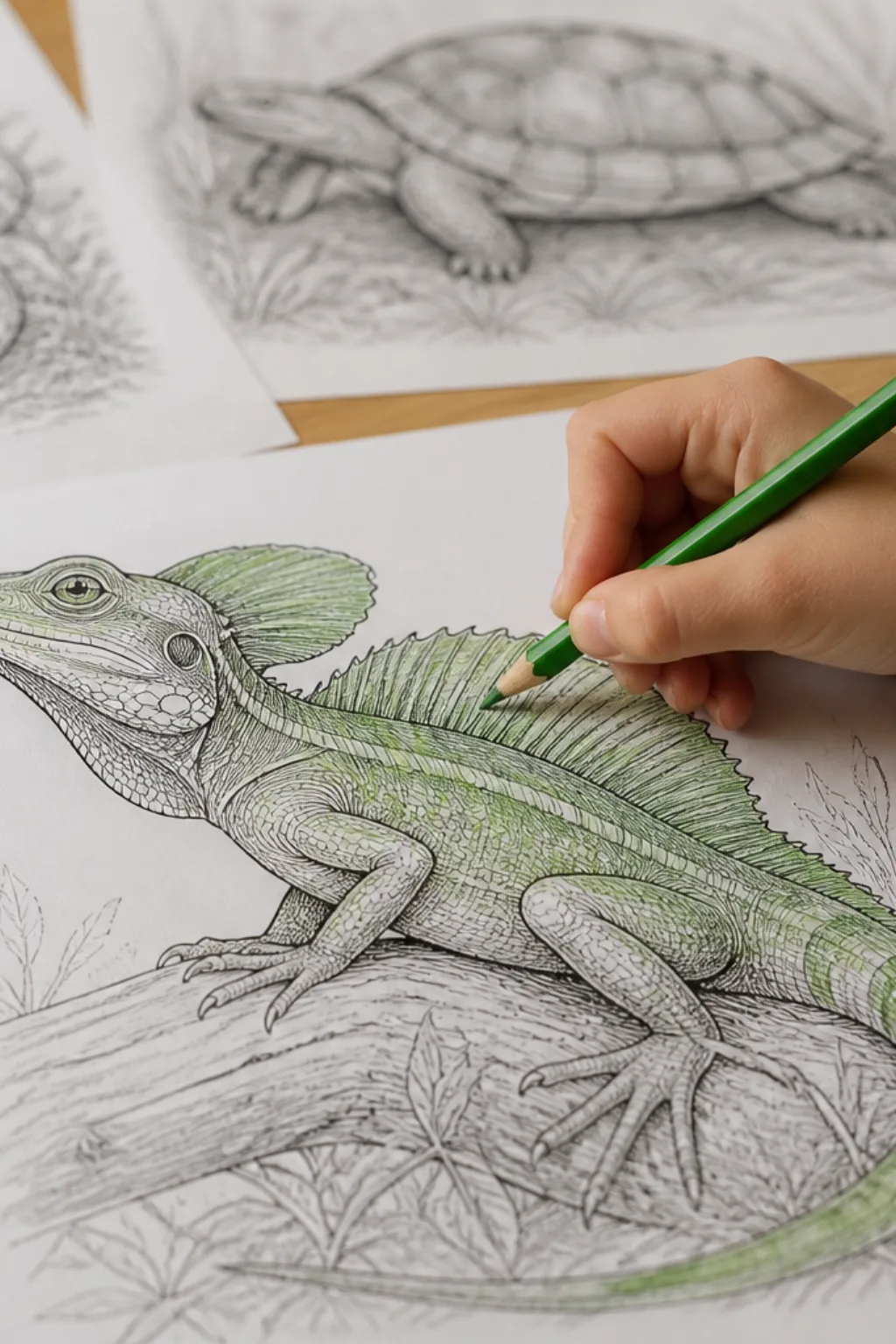 desenhos de lagarto-basilisco para colorir - 2