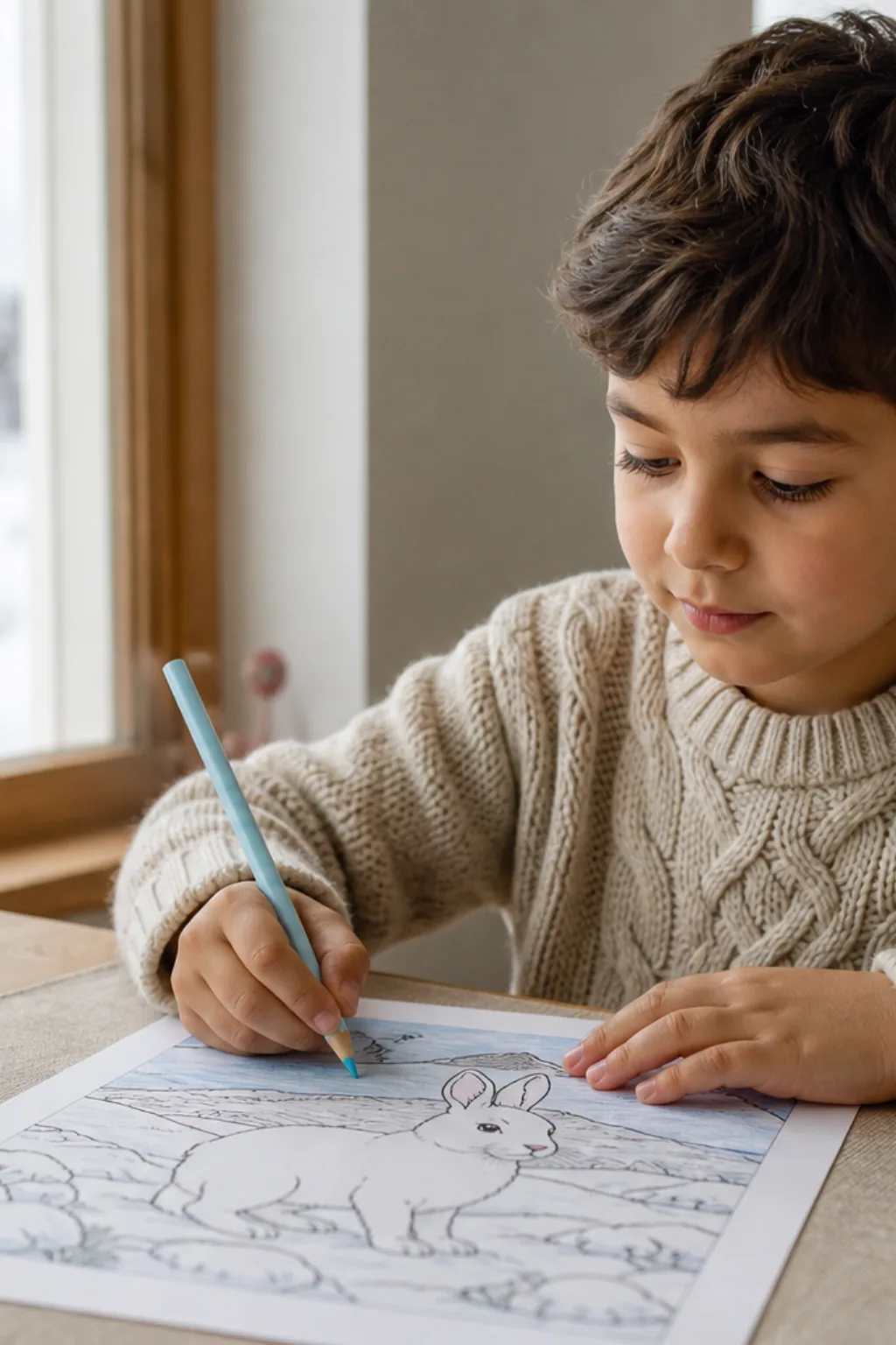 desenhos de lebre-ártica para colorir — exemplo criado na Desenhos pra Colorir