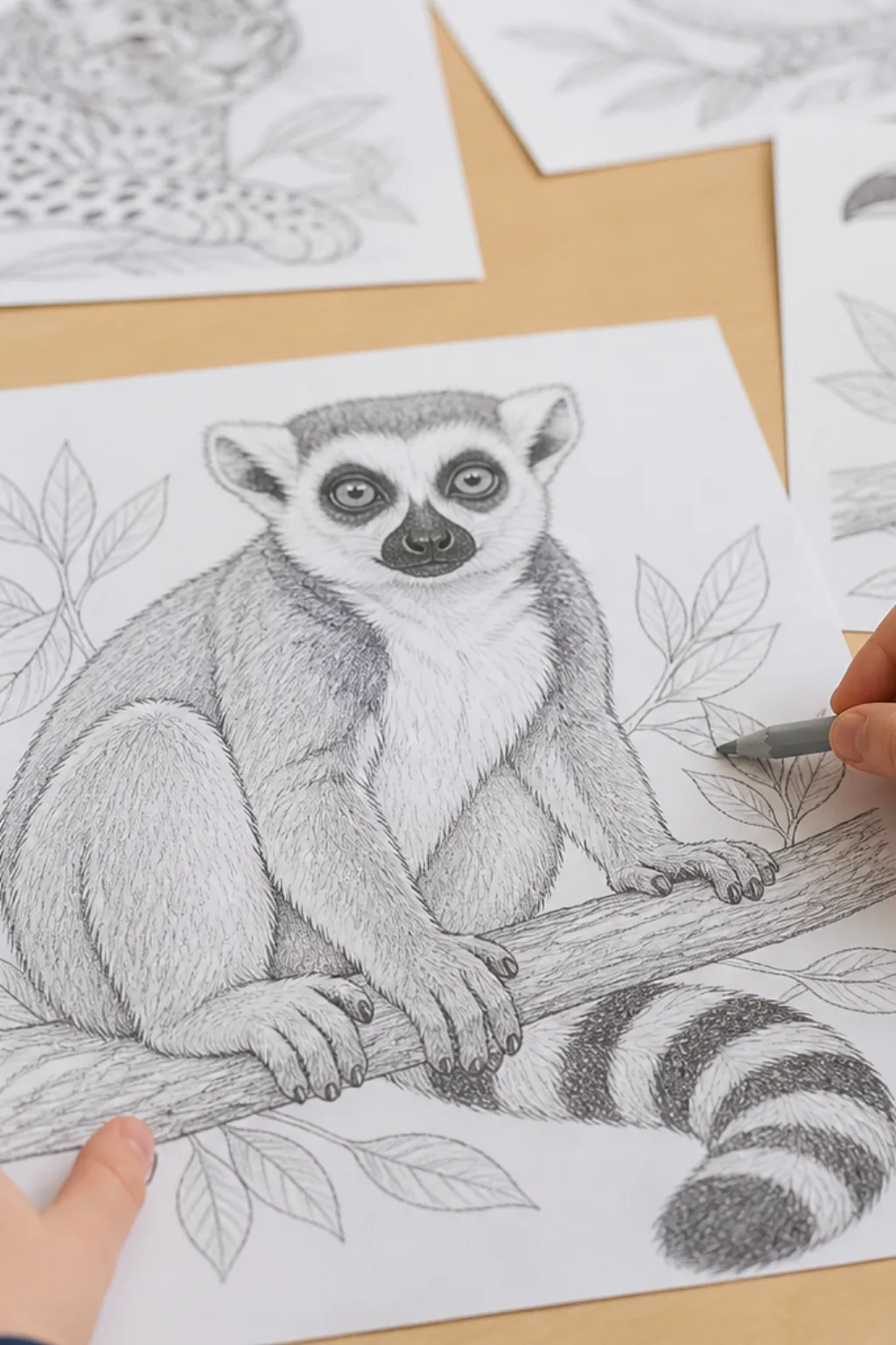 desenho de lêmure para colorir - 2