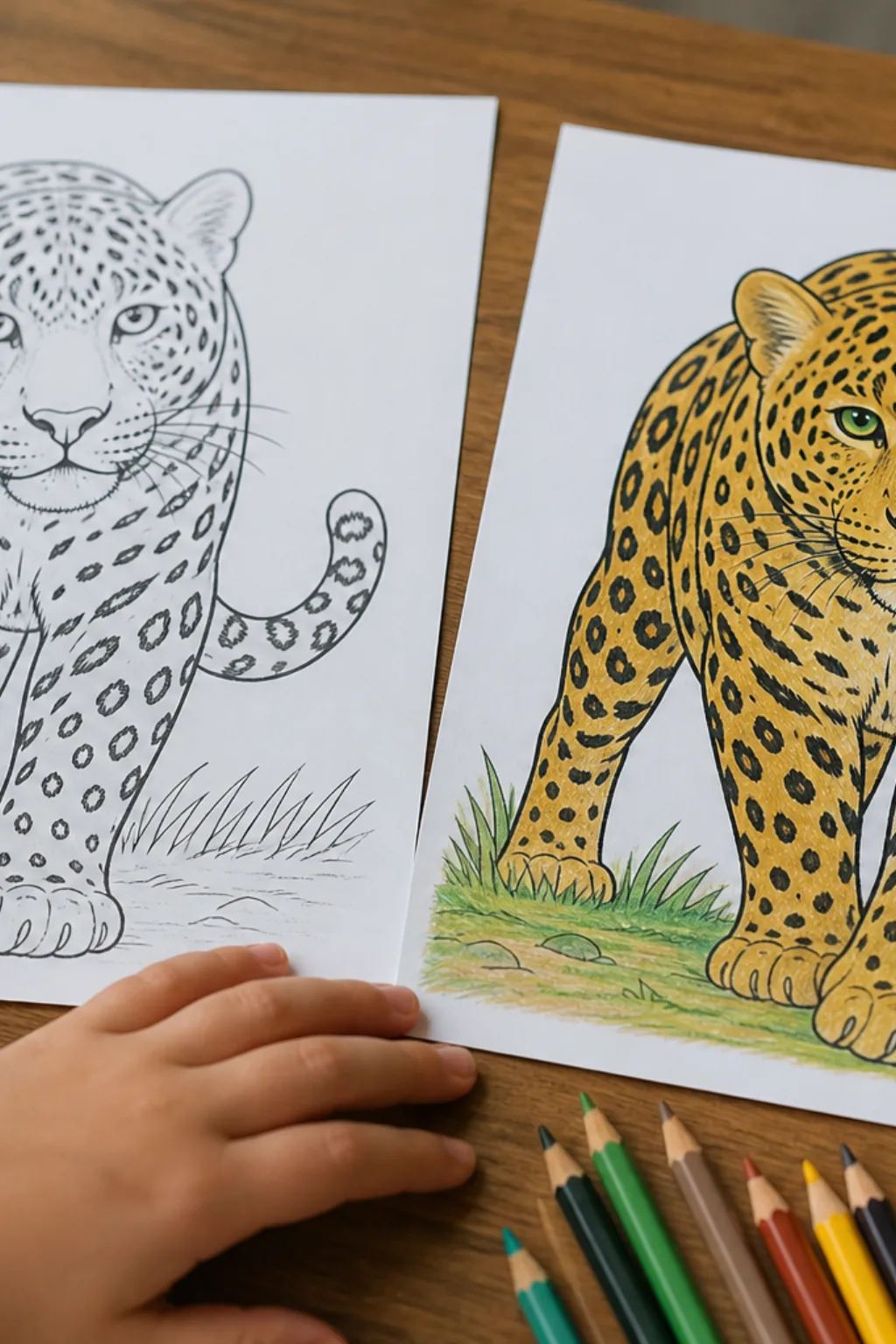 desenhos de leopardo para colorir - 2