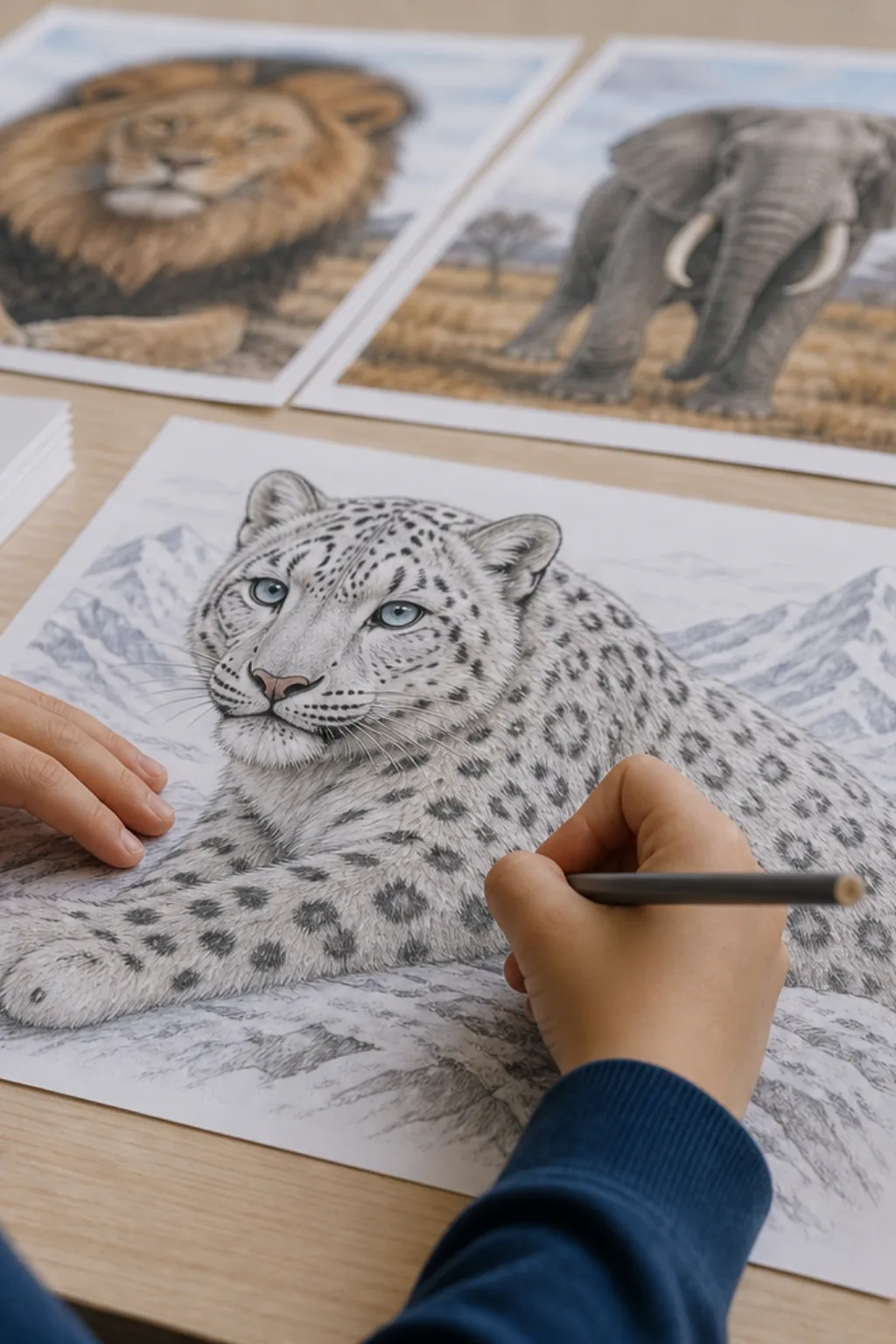 desenhos de leopardo-das-neves para colorir - 2