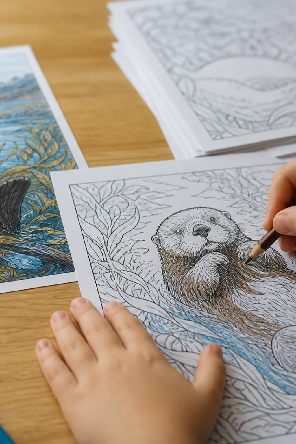 desenhos de lontra-marinha para colorir - 2