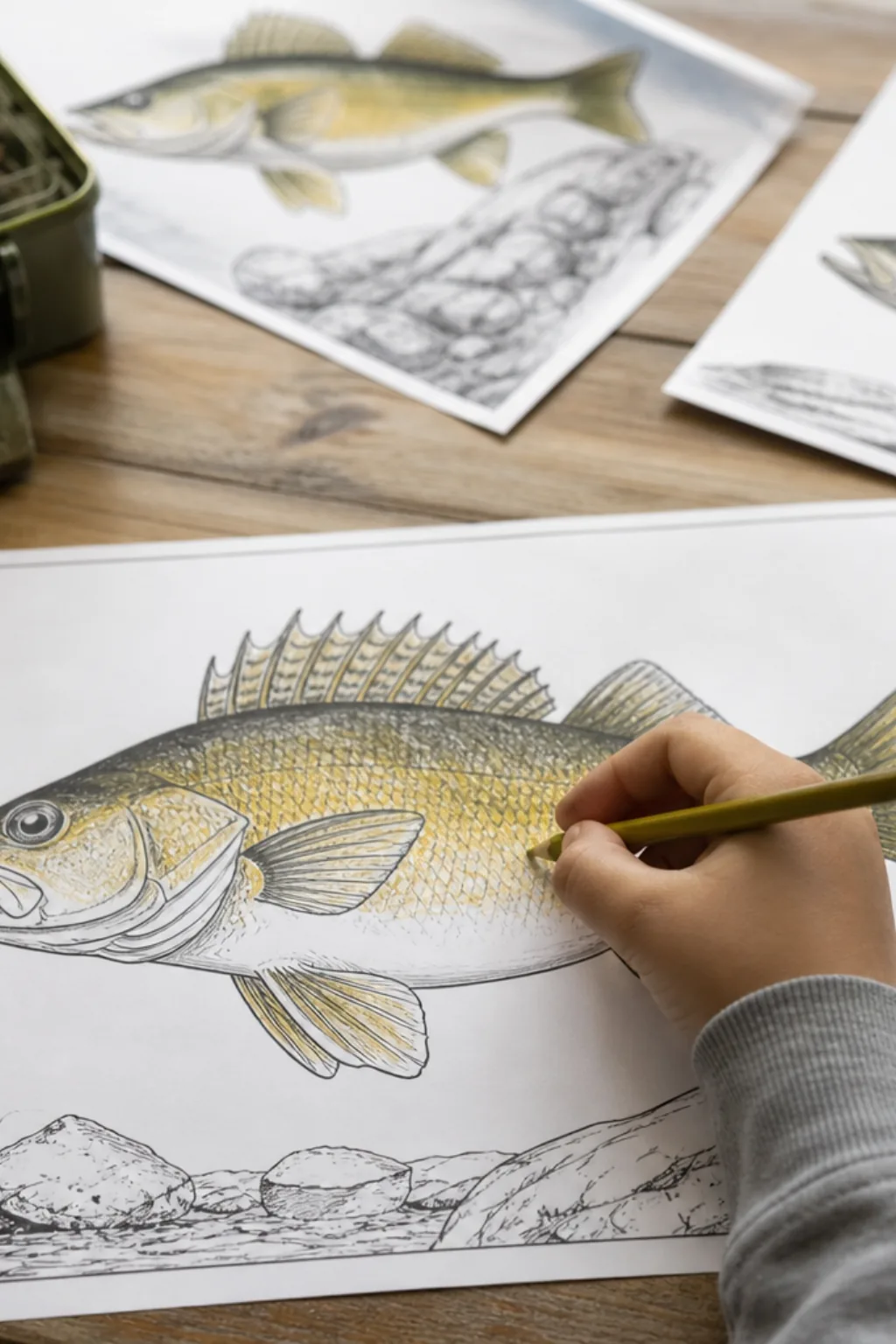 desenhos de lúcio-perca-americano para colorir - 2