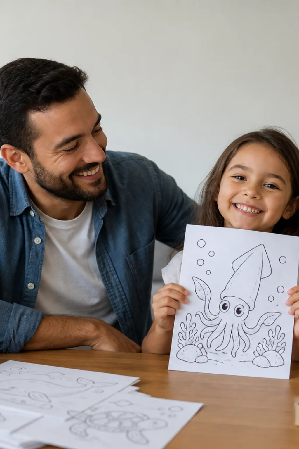 desenhos de lulas para colorir — exemplo criado na Desenhos pra Colorir