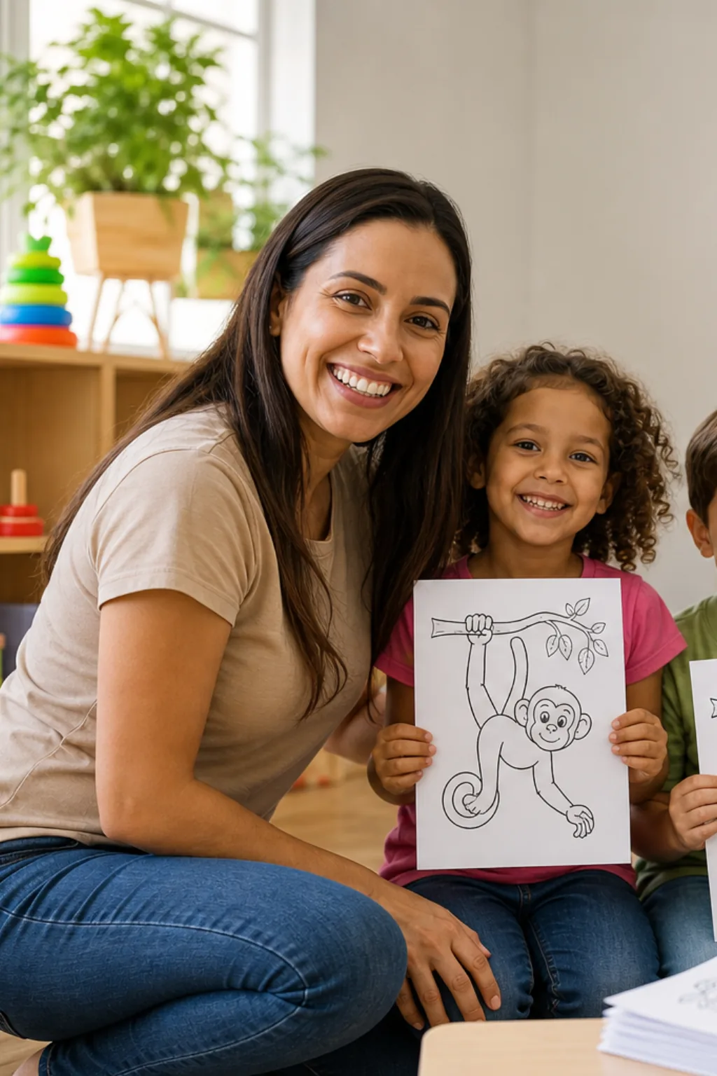 desenhos de macaco-aranha para colorir — exemplo criado na Desenhos pra Colorir