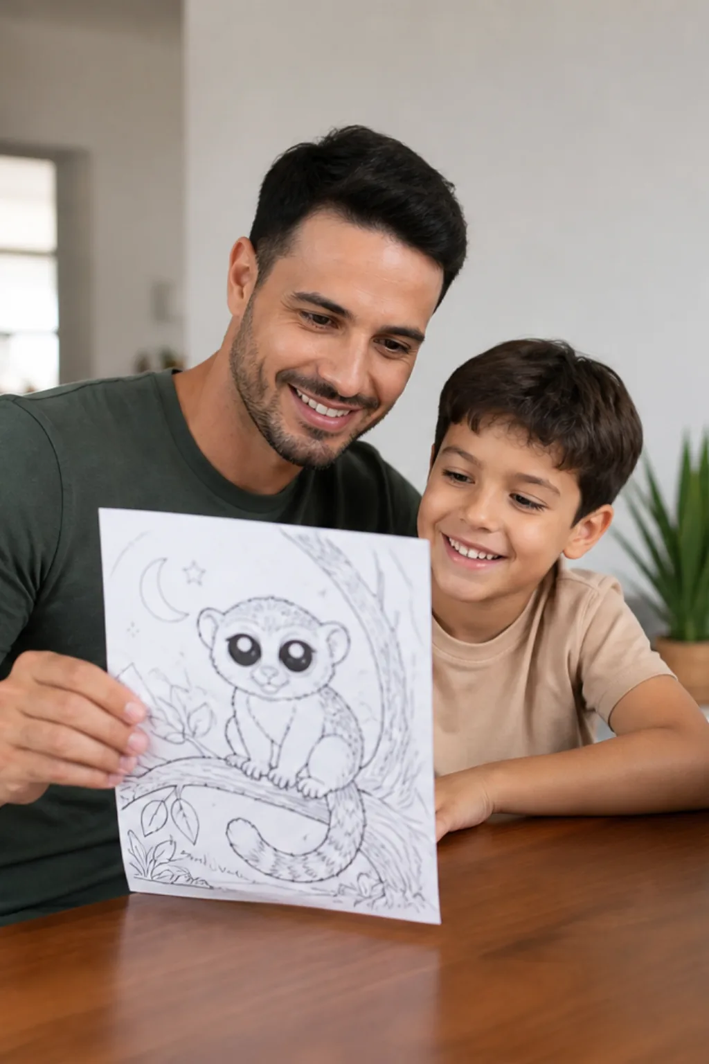 desenhos de macaco-da-noite para colorir — exemplo criado na Desenhos pra Colorir