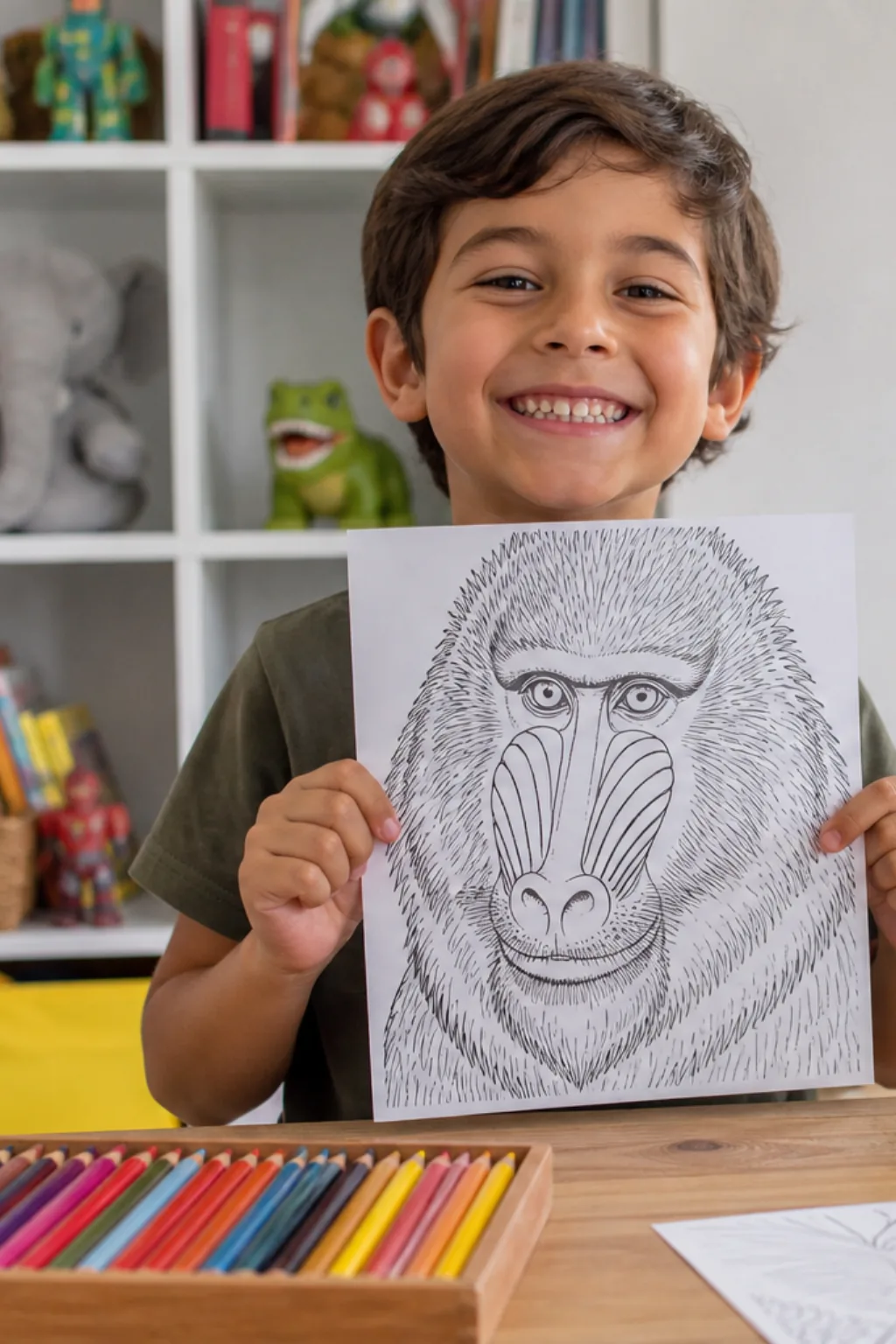 desenhos de mandril para colorir — exemplo criado na Desenhos pra Colorir