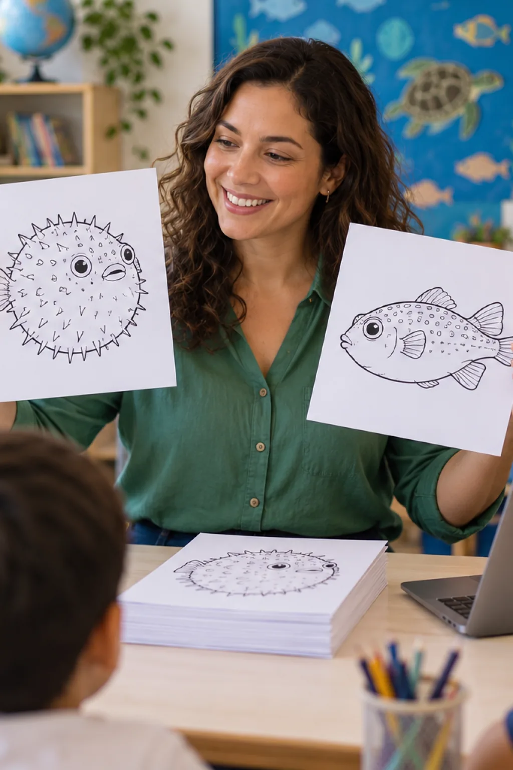 desenhos de baiacu para colorir — exemplo criado na Desenhos pra Colorir