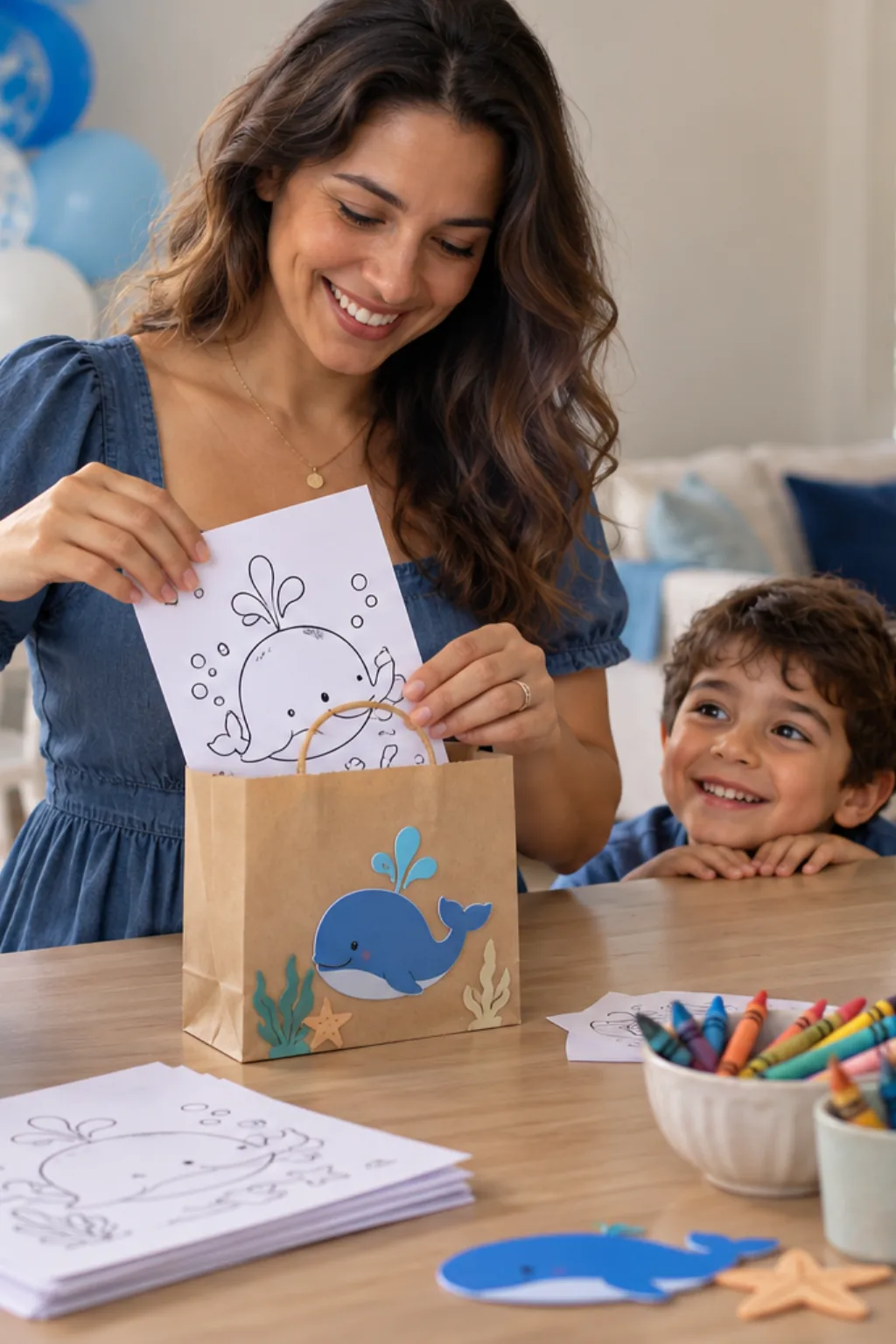 desenho de baleia azul para colorir — exemplo criado na Desenhos pra Colorir
