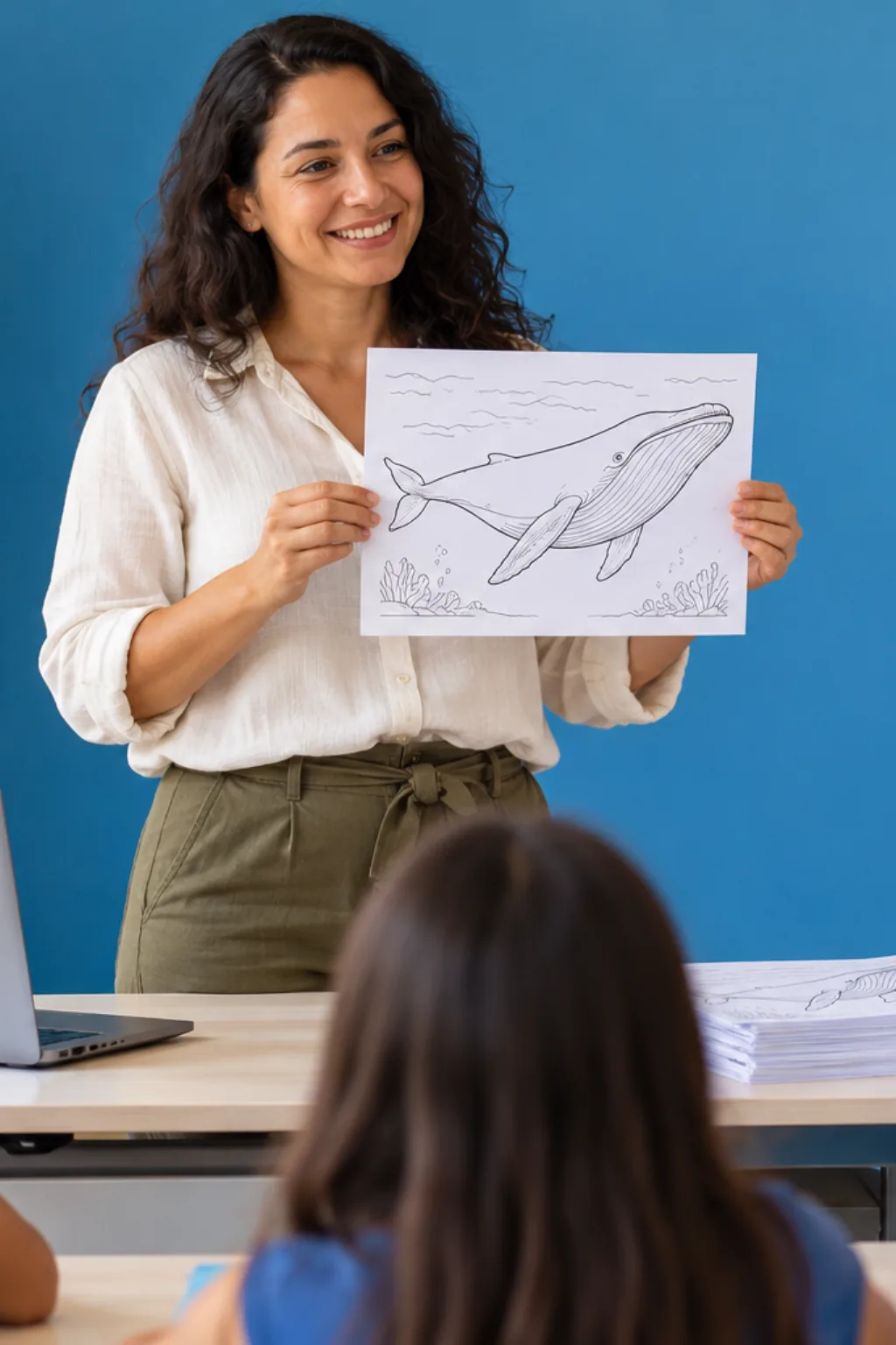 desenhos de baleia-comum para colorir — exemplo criado na Desenhos pra Colorir