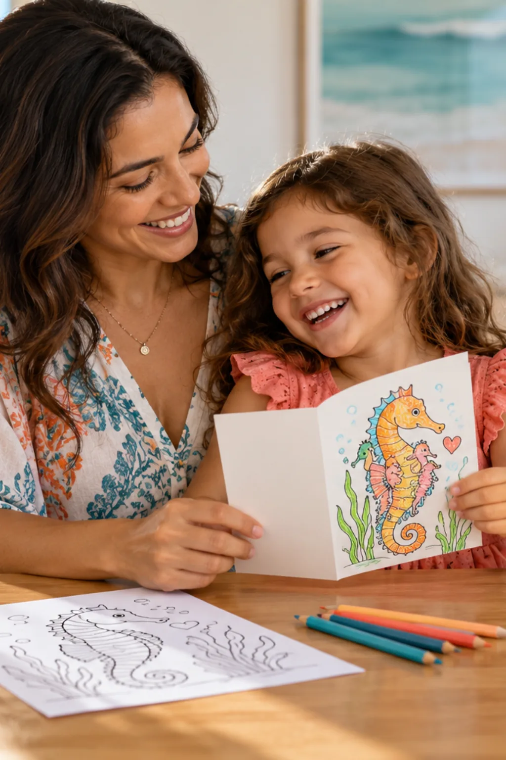 desenhos de cavalo marinho para colorir — exemplo criado na Desenhos pra Colorir