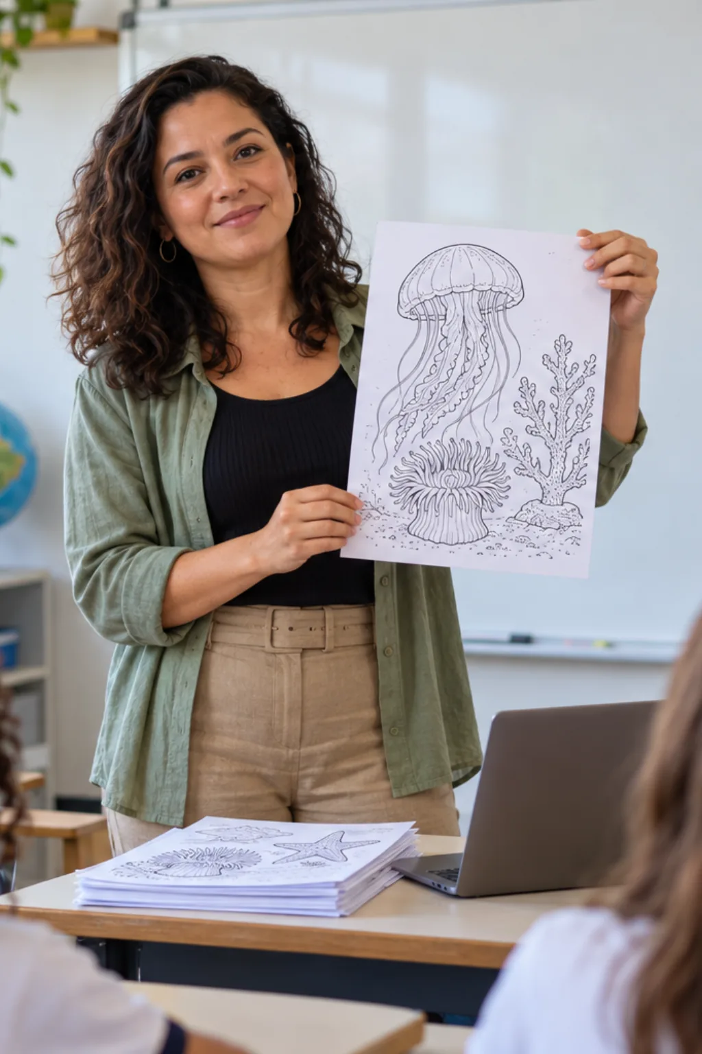 desenhos de cnidários para colorir — exemplo criado na Desenhos pra Colorir