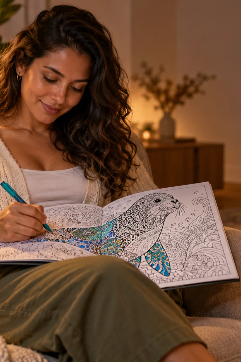 desenhos de foca-leopardo para colorir — exemplo criado na Desenhos pra Colorir