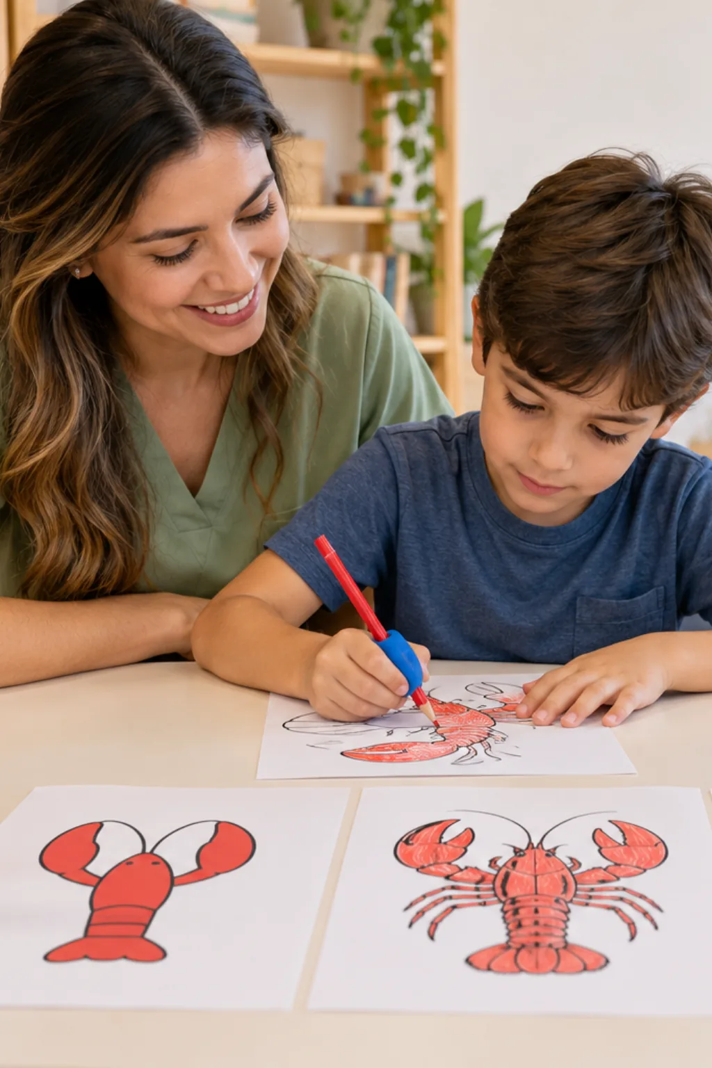 desenhos de lagosta para colorir — exemplo criado na Desenhos pra Colorir