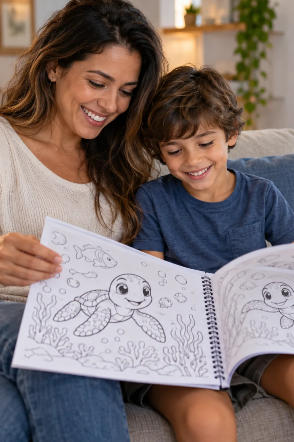 livro de desenhos de animais marinhos para colorir — exemplo criado na Desenhos pra Colorir