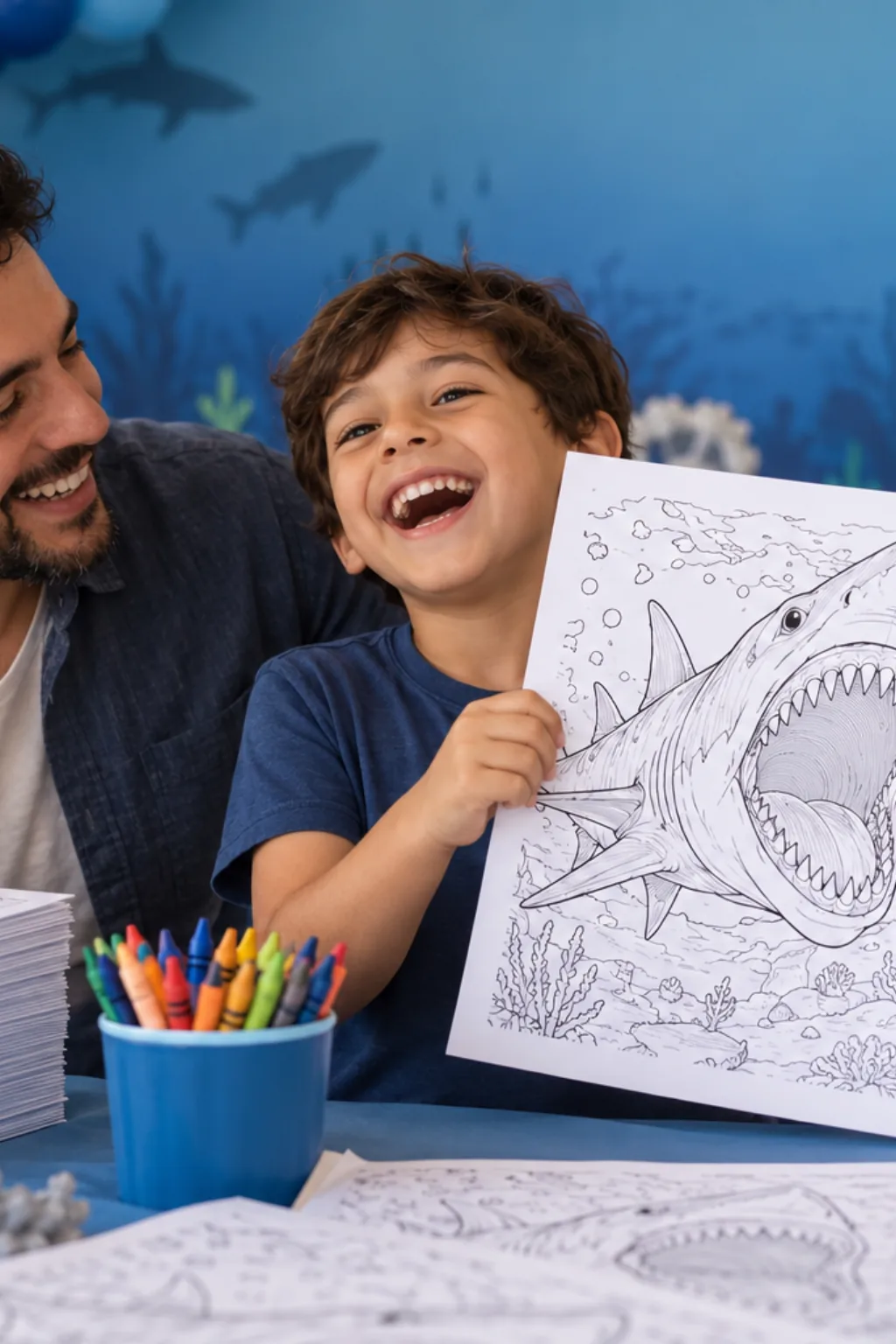 desenhos de megalodon para colorir — exemplo criado na Desenhos pra Colorir