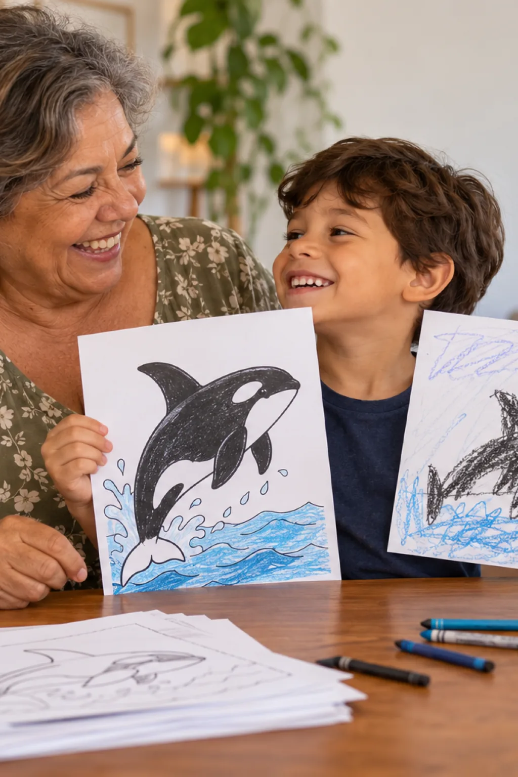 desenhos de orca para colorir — exemplo criado na Desenhos pra Colorir